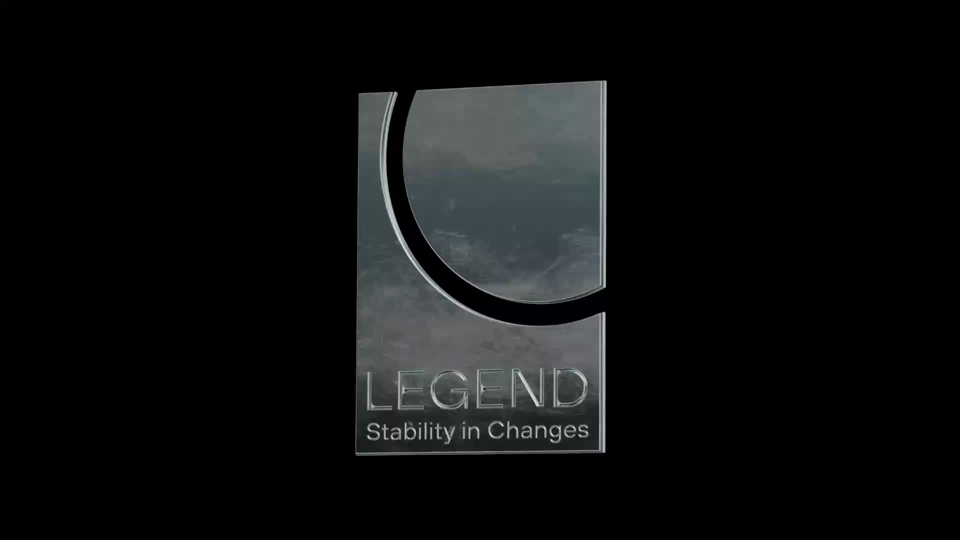 Металлический шильд LEGEND «Stability in Changes» вращается и отражает свет